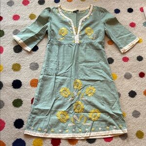Tocca Dress with Yellow and Cream Embroidery